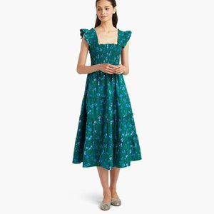 Hill House Home Ellie Nap Dress - Emerald Space Floral Size Small
